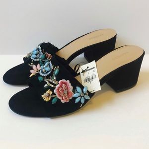 3/$30 Express Floral Embellished Low Heel Slides
